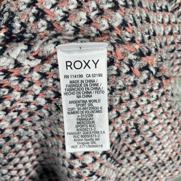 Roxy Women's Cardigan Knit Sweater Women XS Aztec Tribal Boho Open Front Drape - Picture 6 of 10